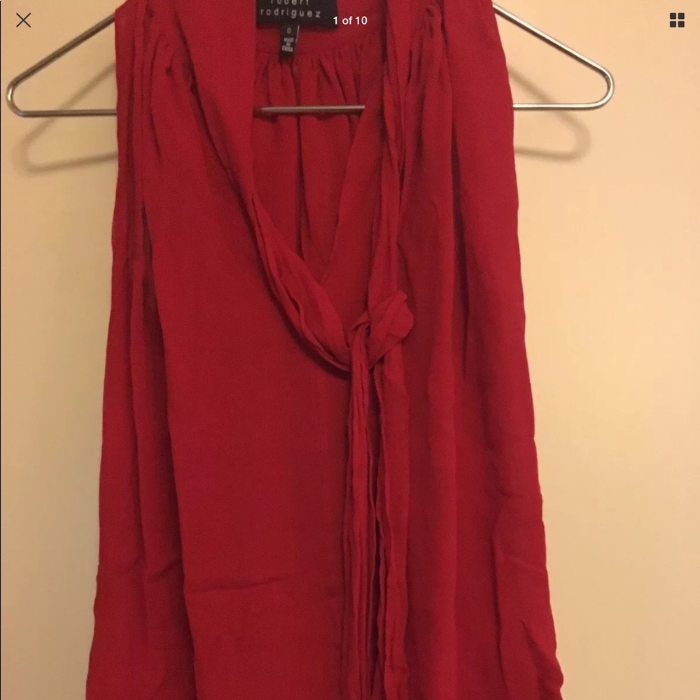 ROBERT RODRIGUEZ SILK RED TOP
